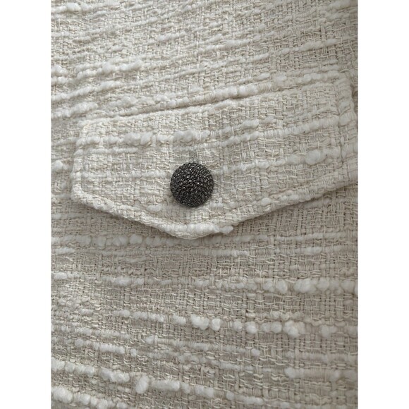 Ba&sh Lady Dress Cotton Elegant Cream Textured Tweed Dress XL Quiet Lux Formal - Picture 2 of 11